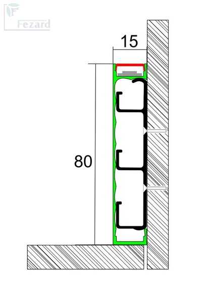 Алюминиевый плинтус Fezard Кабельный ALP-G80-LA Алюминий 80*15*2500 мм в Саратове