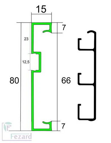 Алюминиевый плинтус Fezard Кабельный ALP-G80-LF Алюминий 80*15*2500 мм в Саратове
