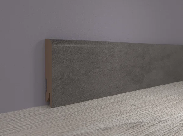 Плинтус MDF Bonkeel 24064 Бетон Лофт Графит (100х16х2400 мм) в Саратове