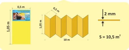 Подложка Солид 2мм гармошка желтая (10.5 м2) в Саратове