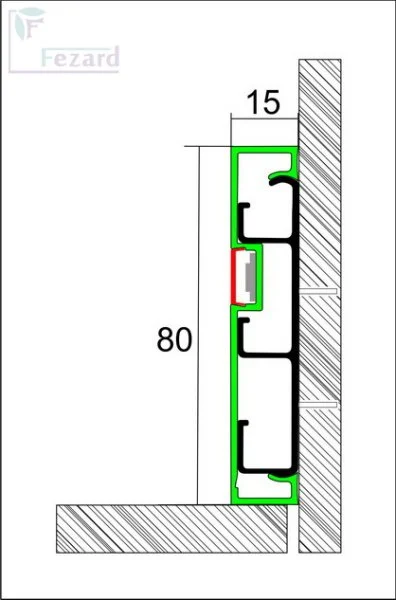 Алюминиевый плинтус Fezard Кабельный ALP-G80-LF Алюминий 80*15*2500 мм в Саратове