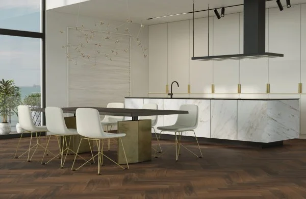 Паркетная доска Quartz Parquet Английская Ёлка Орех Американский 33-400-29 в Саратове