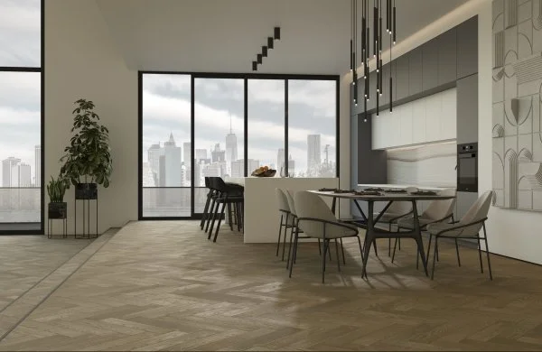 Паркетная доска Quartz Parquet Английская Ёлка Дуб Карельский 33-419 в Саратове