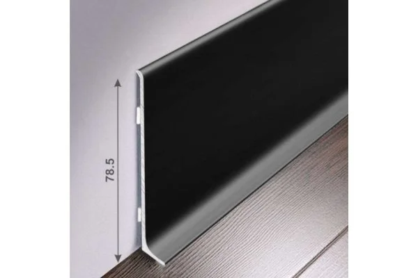 Алюминиевый плинтус Bonkeel ПЛ80 515л Черный (78,5х11,2х2500мм) в Саратове